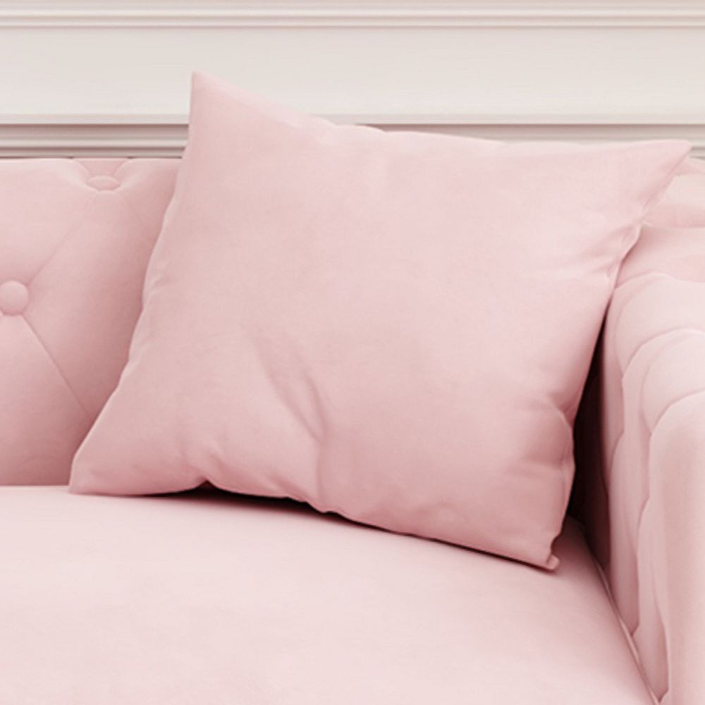 Pink Velvet Triple Sofa with 2 Pillows P469487