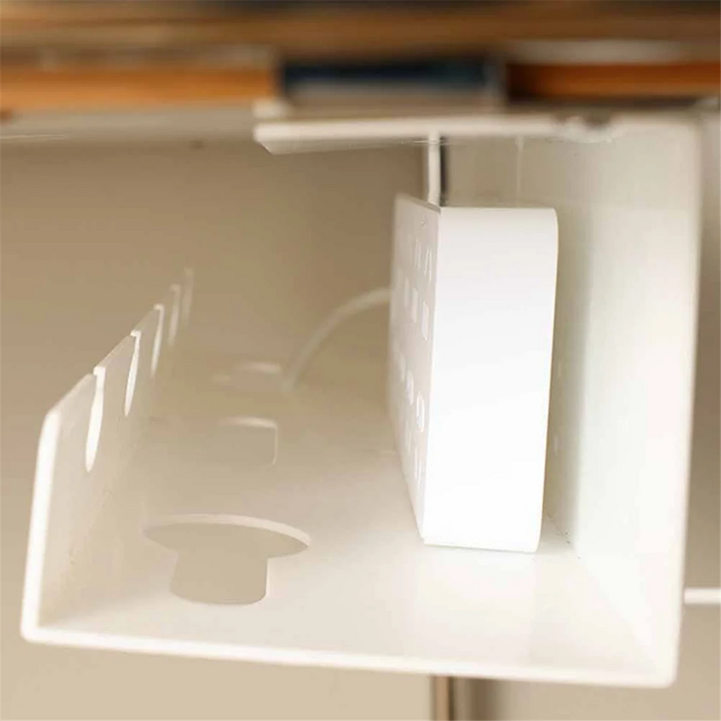 White Under Desk Cable Management Cable Tray with Clamp Z5364
