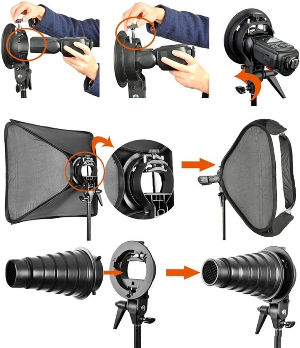 24"x 24" 60cmx60cm Foldable Universal Softbox with S Style Speedlite Bracket Pack of 2 J817614