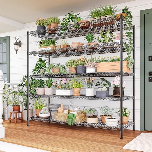 55.5" W 5 Tier Metal Shelving Unit Y481246