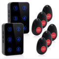 Wireless Caregiver Pager System with 2 Number Display Plug-in Receiver 6 Waterproof Transmitters O2488