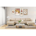 Modern Convertible Polyester Sectional Sofa with Ottoman C30458