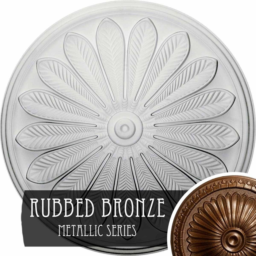 Hand-Painted Rubbed Bronze Ceiling Medallion A4868
