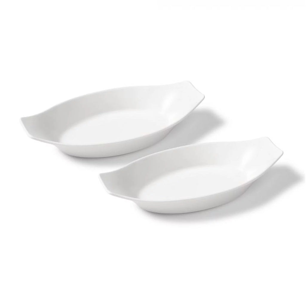 Set of 2 White Porcelain Gratin Dishes H675