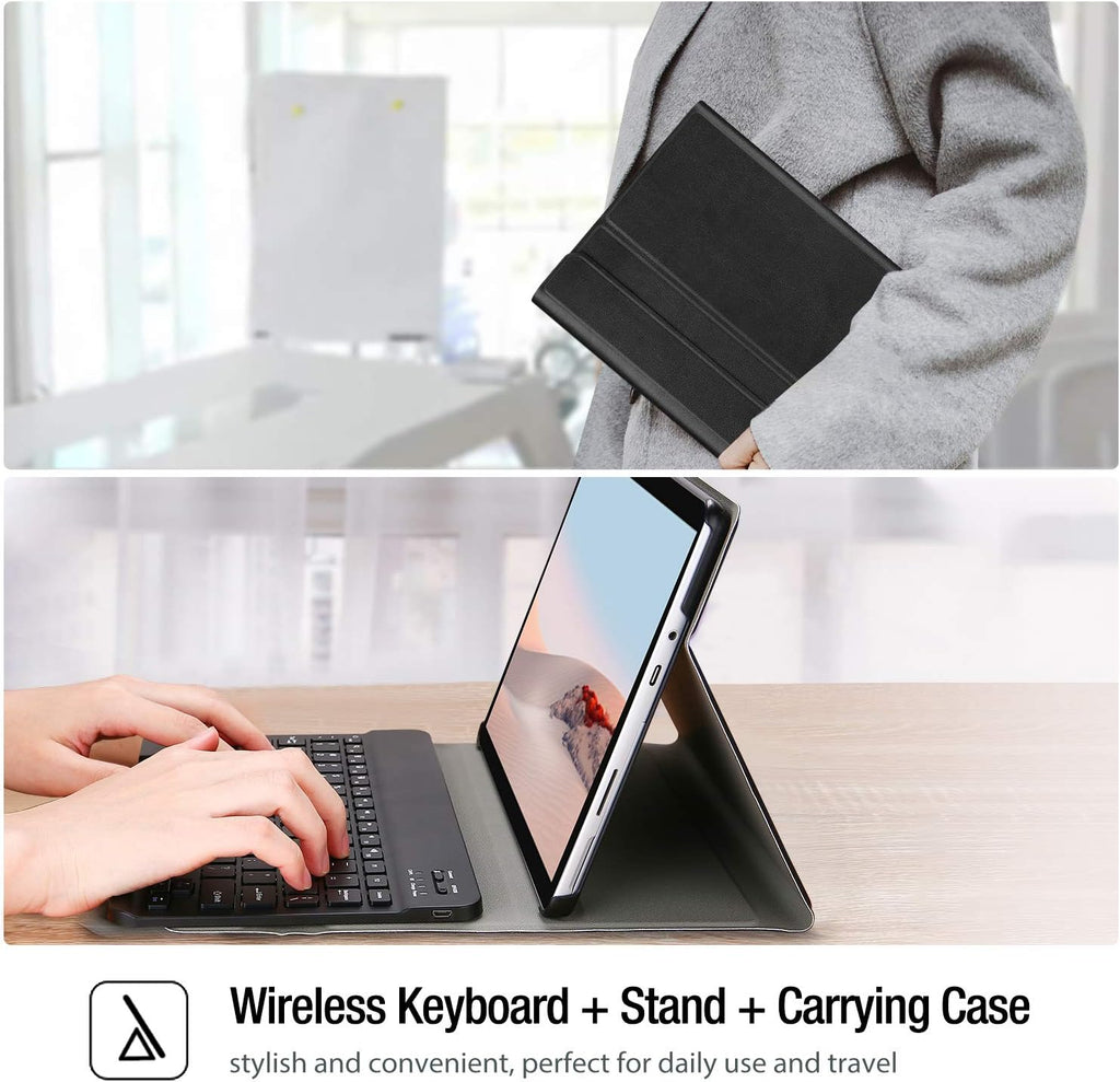 Slim PU Leather Keyboard Case for Surface Go 3 with Detachable Wireless Keyboard C9475