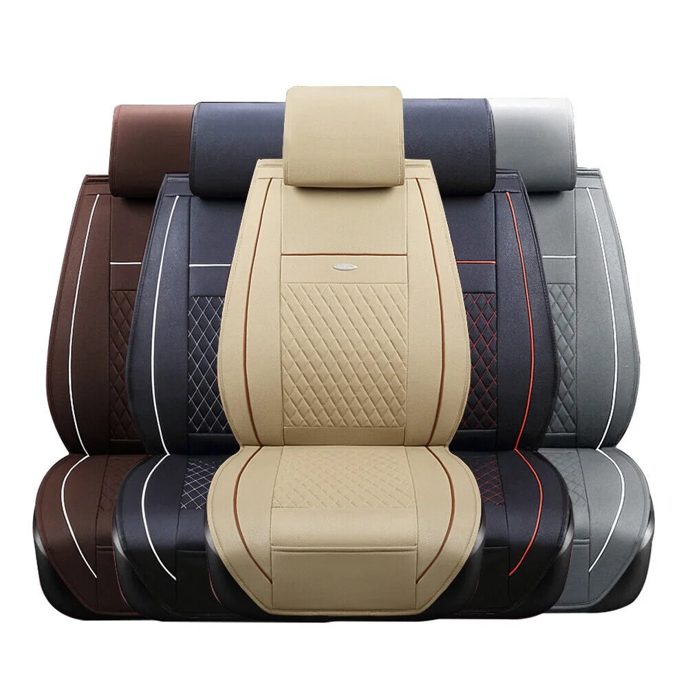 Leather Car Seat Cover Full Set Front Rear T17470