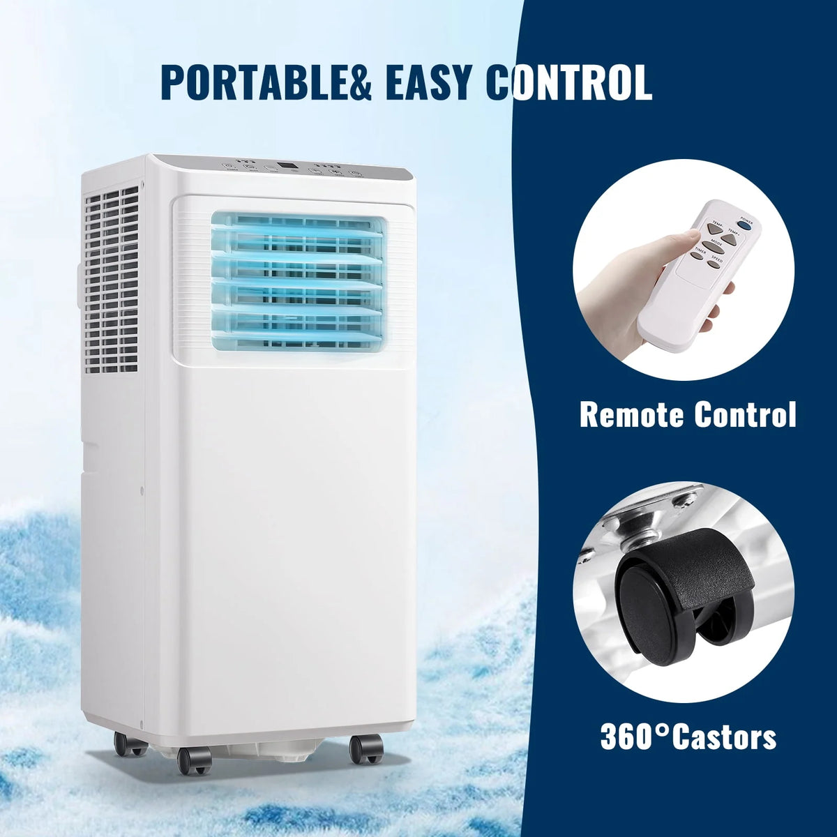 5000BTU Portable Air Conditioner with Dehumidifier & Fan W435
