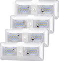 4 Pack DC 12V LED RV Ceiling Double Dome Light with ON/Off Switch Natural White O3996
