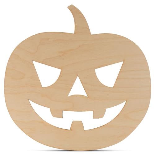 12-inch 1/8 inch Thick Pack of 5 Wooden Pumpkins S679