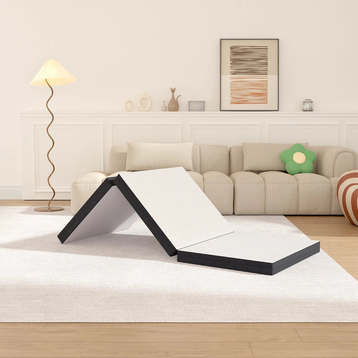 3 Inch Single Foldable Floor Mattress with Washable Cover N99396
