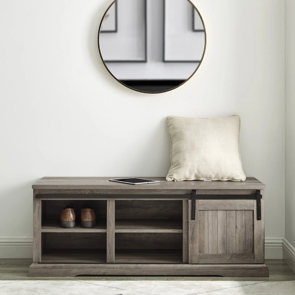 Gray Wash Storage Bench O2304