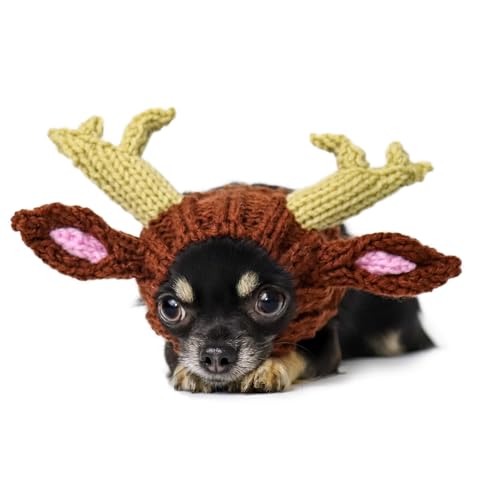 Knit Deer Antler Snood Wrap for Pets M82023