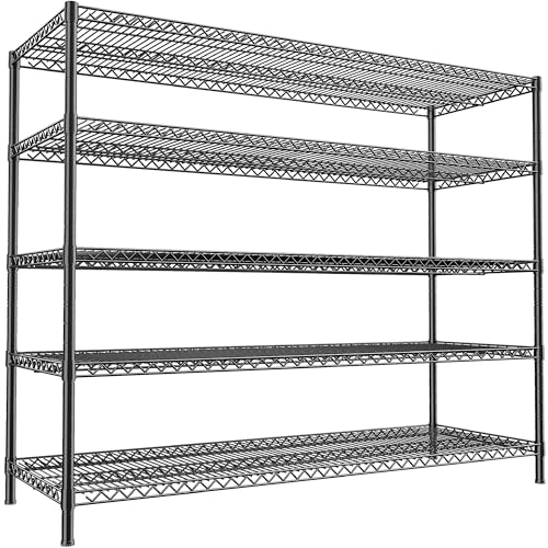 55.5" W 5 Tier Metal Shelving Unit Y481246