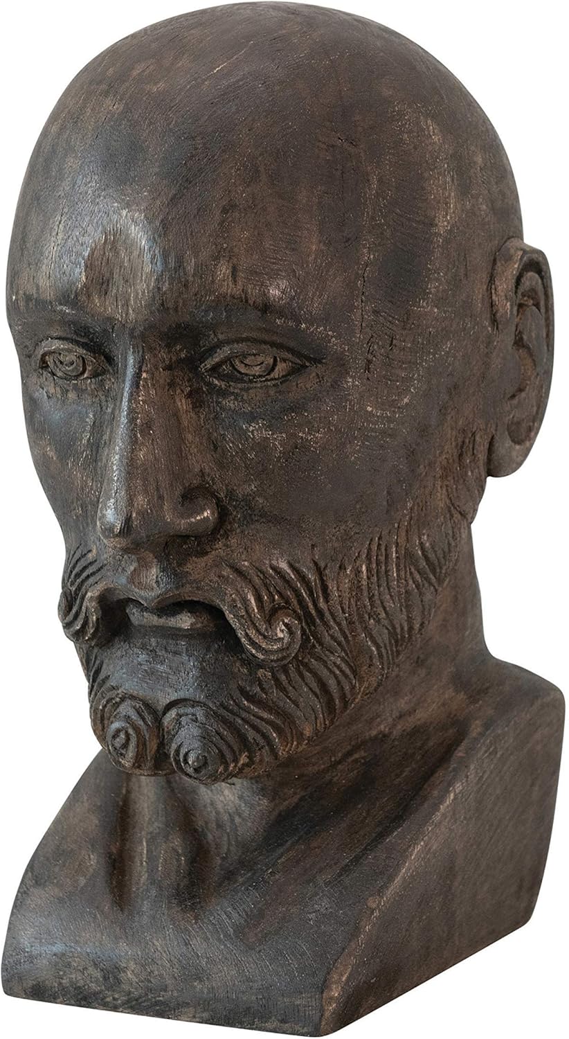 Hand-Carved Mango Wood Bust M9914