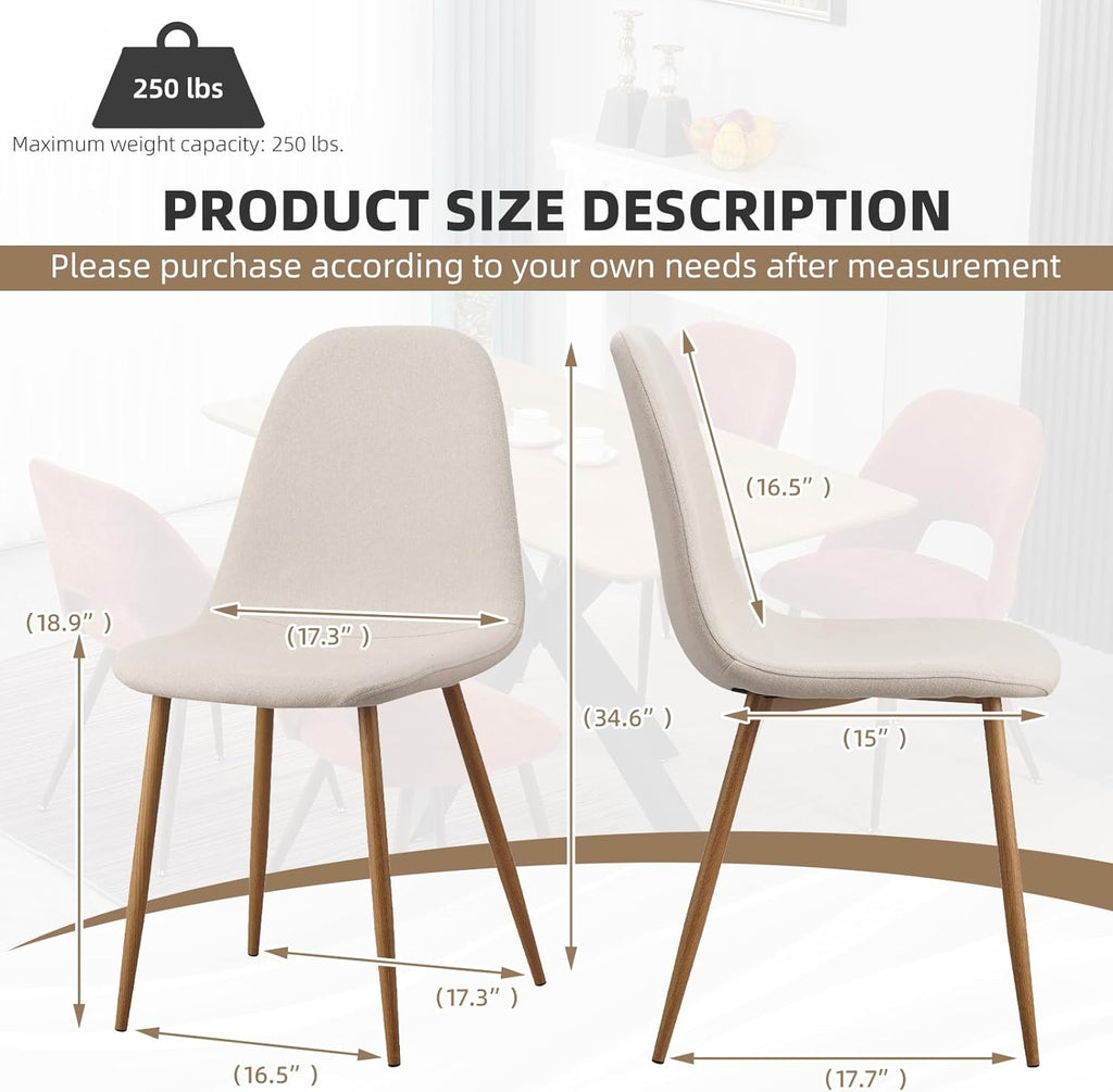 Camel Brown Faux Leather Dining Side Chairs Set of 4 with Metal Legs L25623
