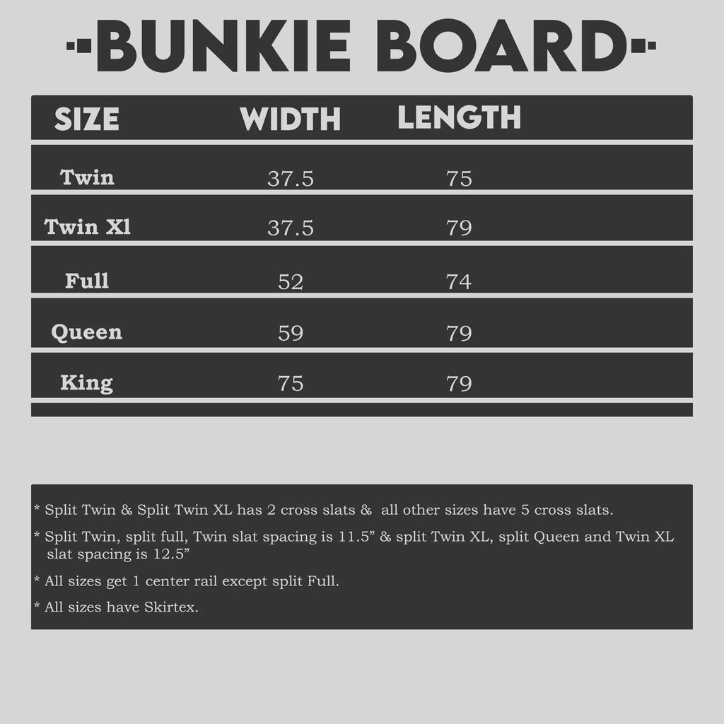 1.5 Split Wooden Bunkie Board D131068
