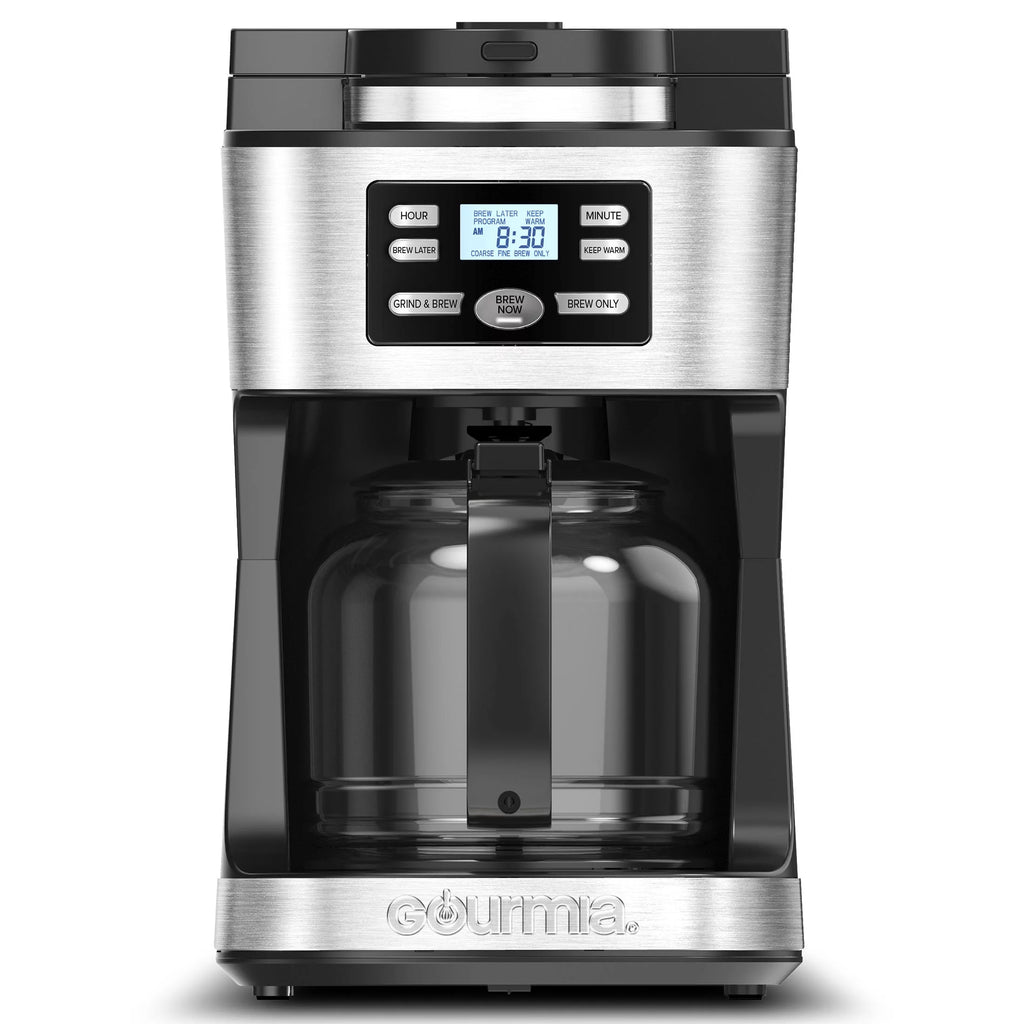 12-Cup Black Coffee Maker with Integrated Grinder R128157