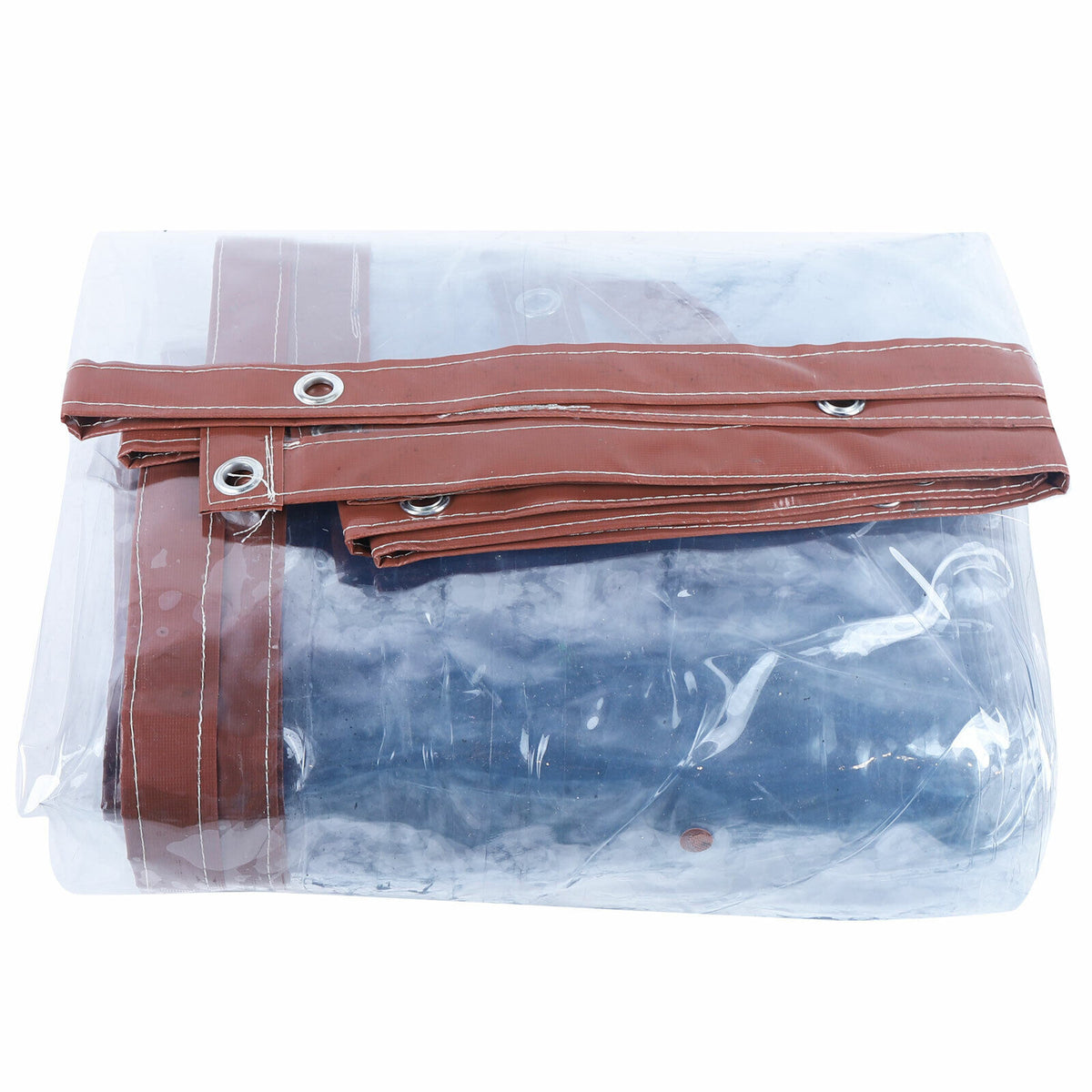 Brown PVC Clear Awning Canopy Curtain Enclosure Tarpaulin F37825
