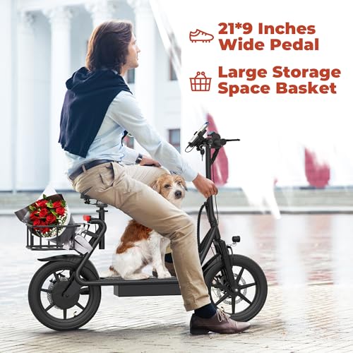 500W Electric Scooter with Seat, 14'' Tires, Foldable X31010