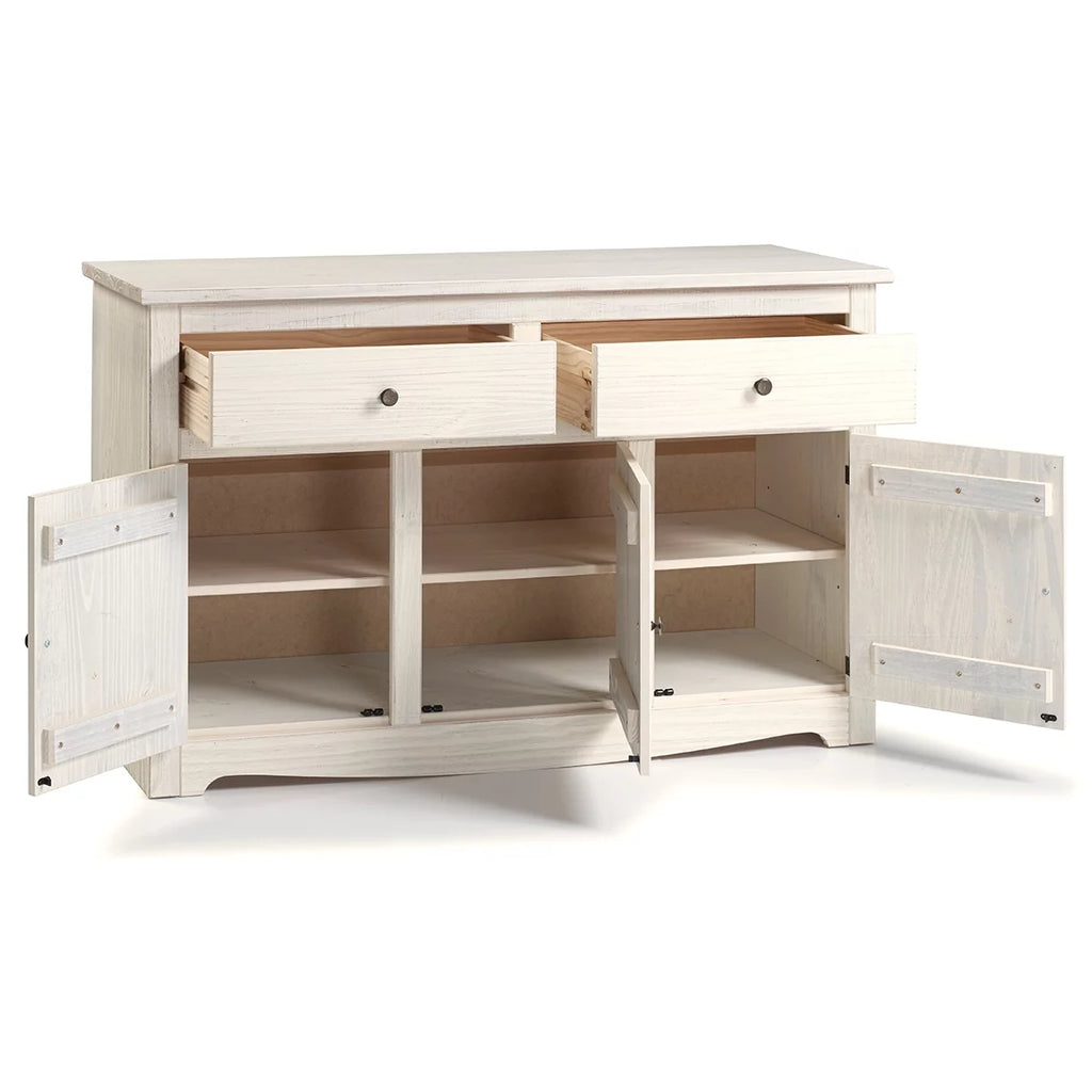 White Distressed Wood Buffet Sideboard Q1253