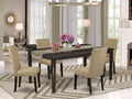 9 Pc Dining Table with Self Storing Butterfly Leaf and 8 Parson Chair with Cappuccino Finish Leg and Linen Fabric L2321