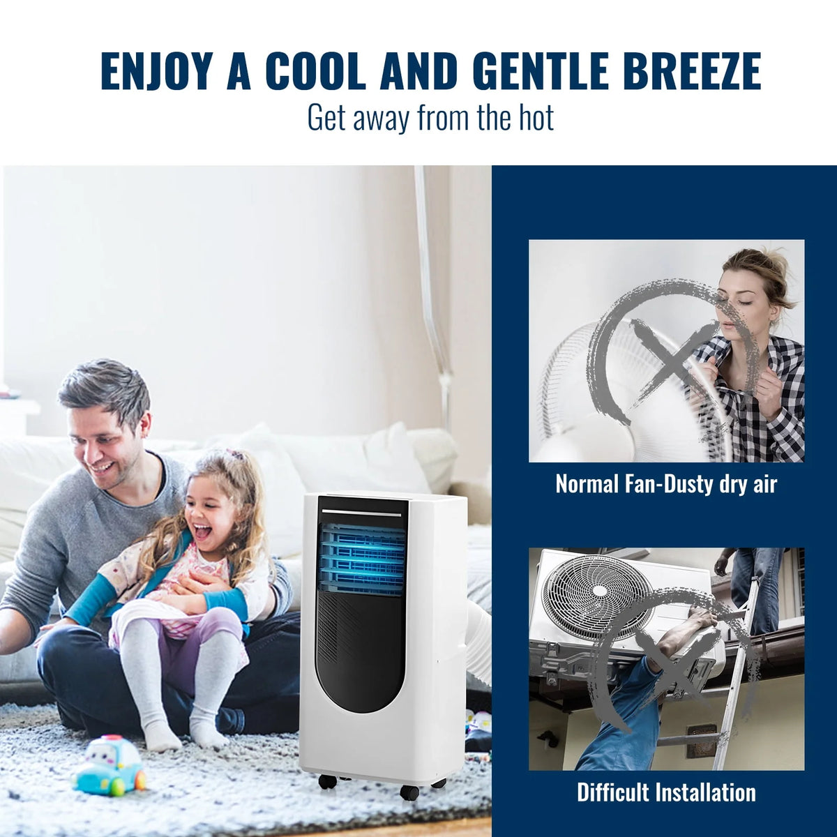 5000BTU Portable Air Conditioner with Dehumidifier & Fan W435