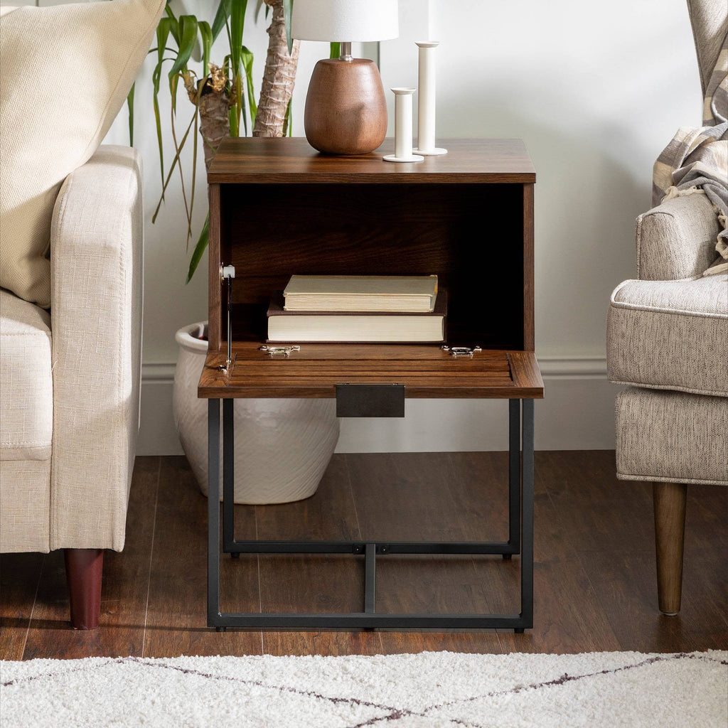 Dark Walnut Slat Side Table L211