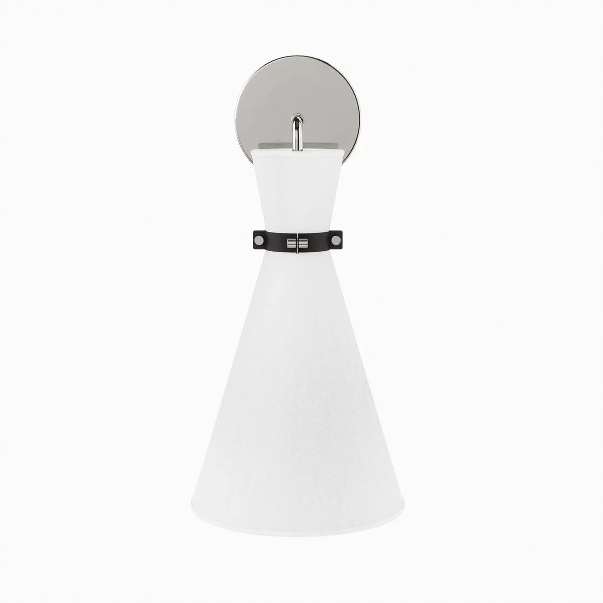 1-Light White Polished Nickel Wall Sconce K674