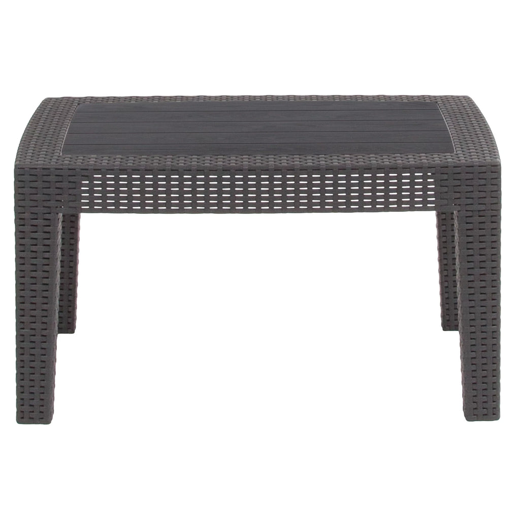 Dark Gray Faux Rattan Coffee Table L944335