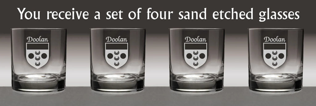 Set of 4 Etched Tumbler Glasses S211