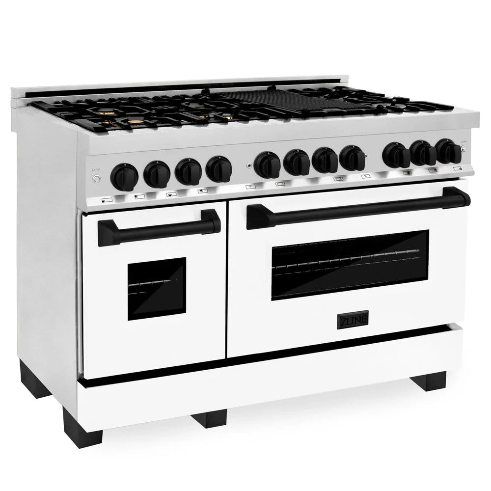 48 6.0 cu. ft. Dual Fuel Range with White Matte Door S90196