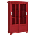 Red Bookcase with Sliding Glass Doors X308162