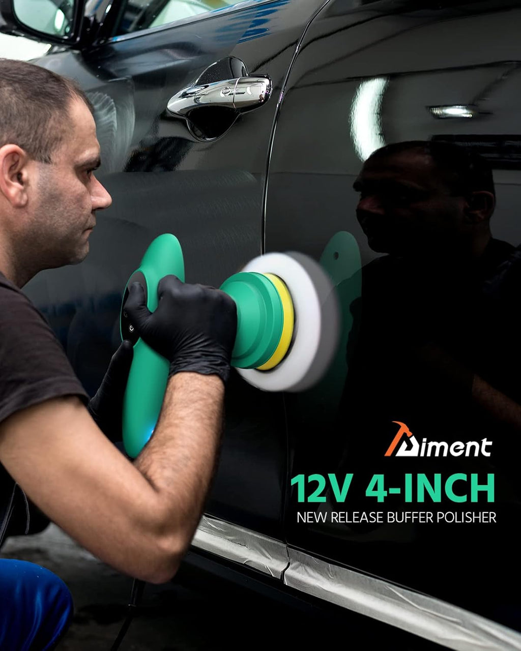 Cordless 4 inch Car Polisher with Touchscreen, 6 Speeds, Paste Wax & Pads, Pack of 2 V314596