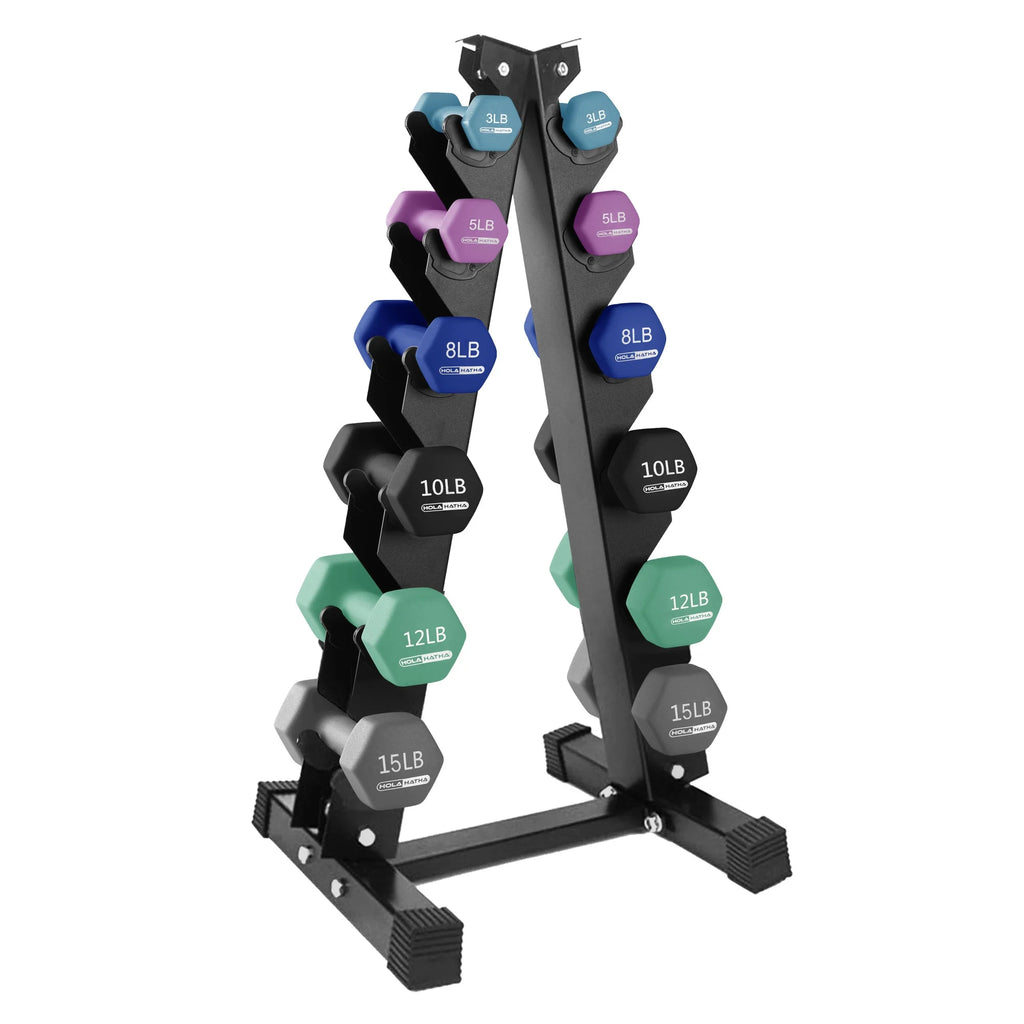 Neoprene Dumbbell Weight Set with Rack B557
