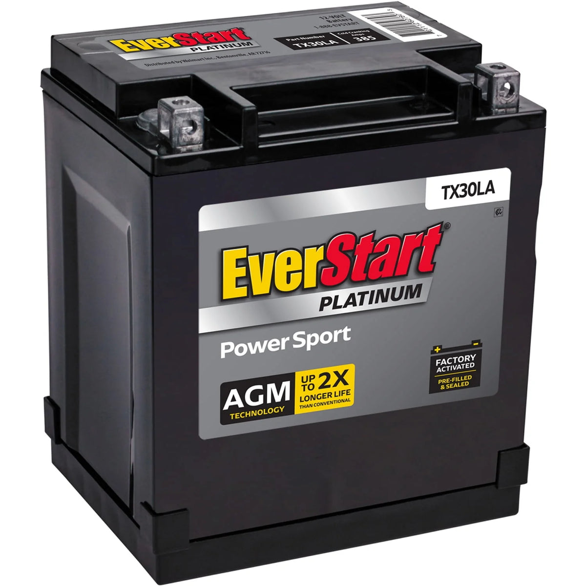 AGM PowerSport Battery Group Size TX30LA 12Volt 385 CCA J706