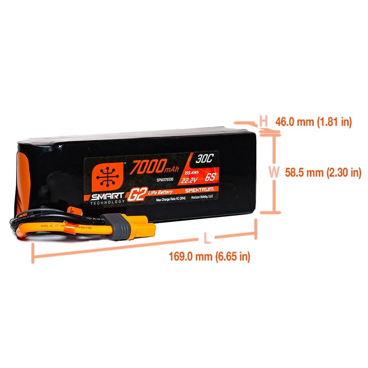 6S 30C LiPo Battery Pack with IC5 Connector 22.2V 7000mAh B66538