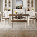 6-Piece Wooden Dining Table and 4 Chairs with Bench Y991237