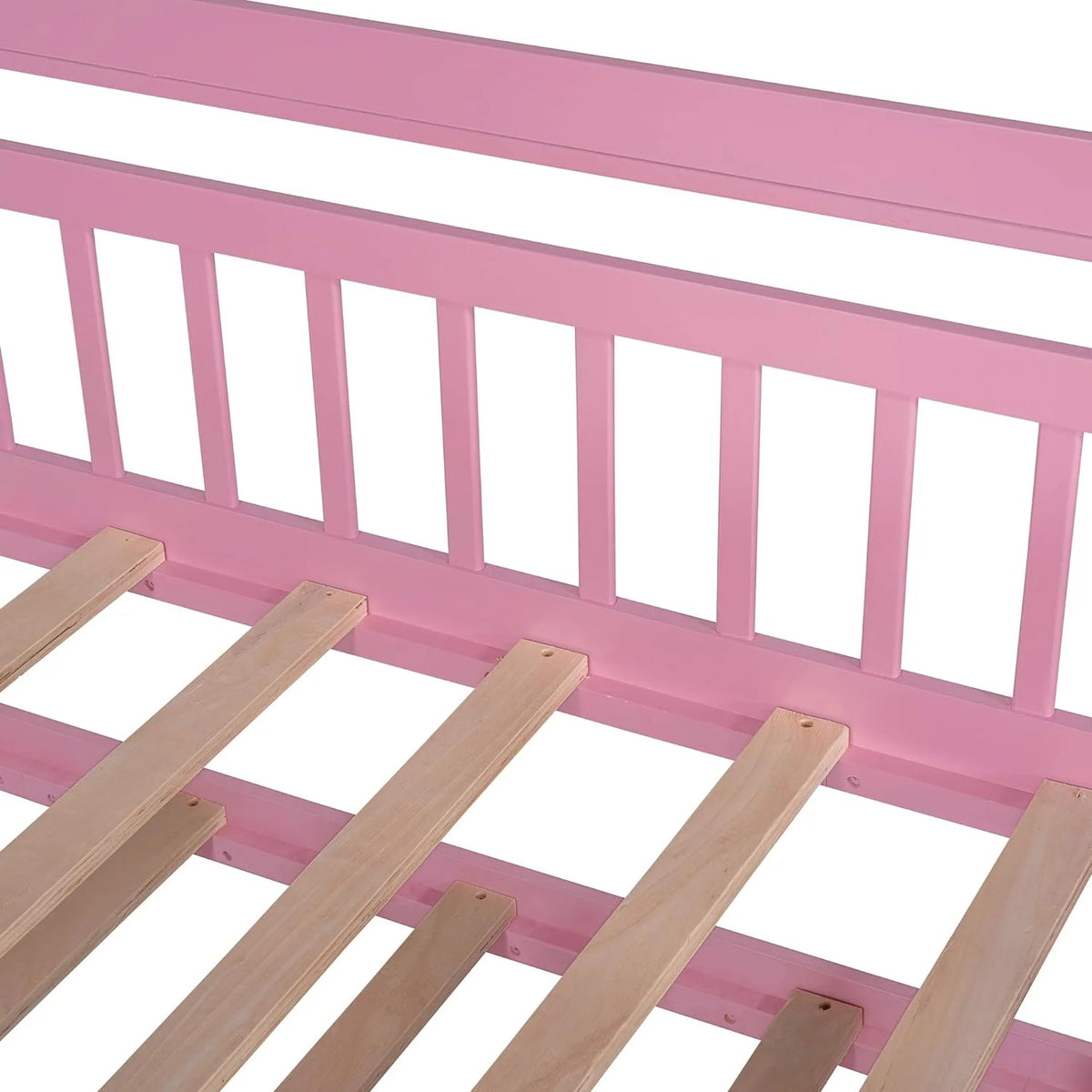 Twin Size Wooden House Bed with Trundle and Storage Shelves Z43439