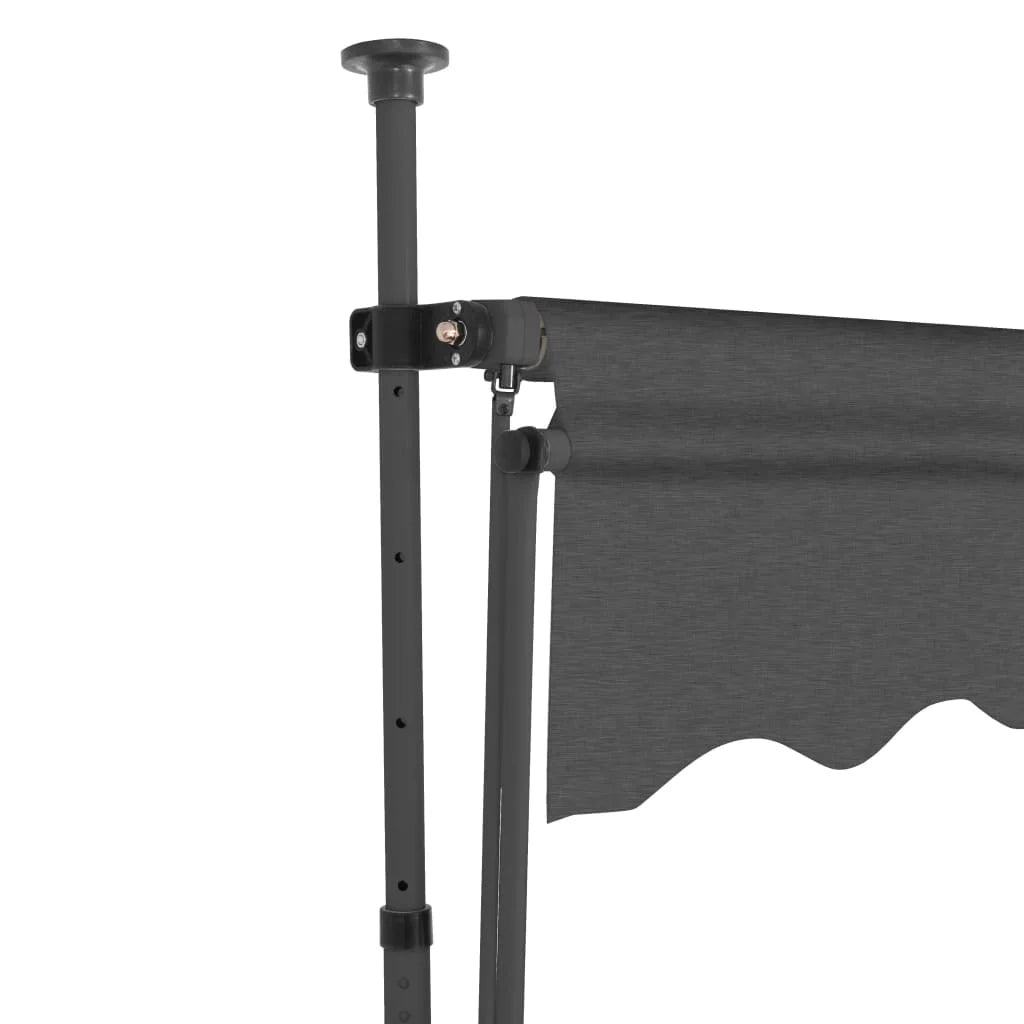 78.7" Anthracite Manual Retractable Awning with LED V4114