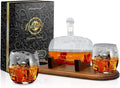 Brown Glass Whiskey Carafe with Stopper and Base V685827