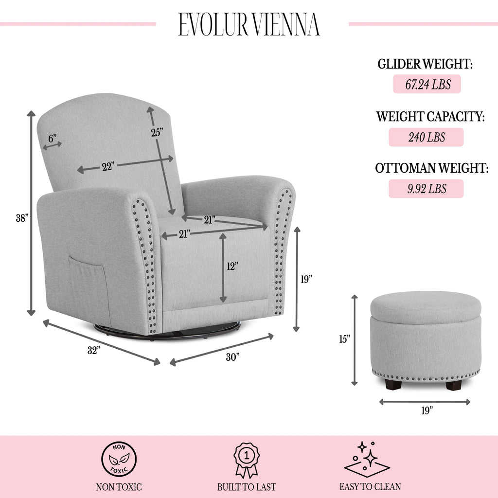Swivel Glider with Ottoman T183