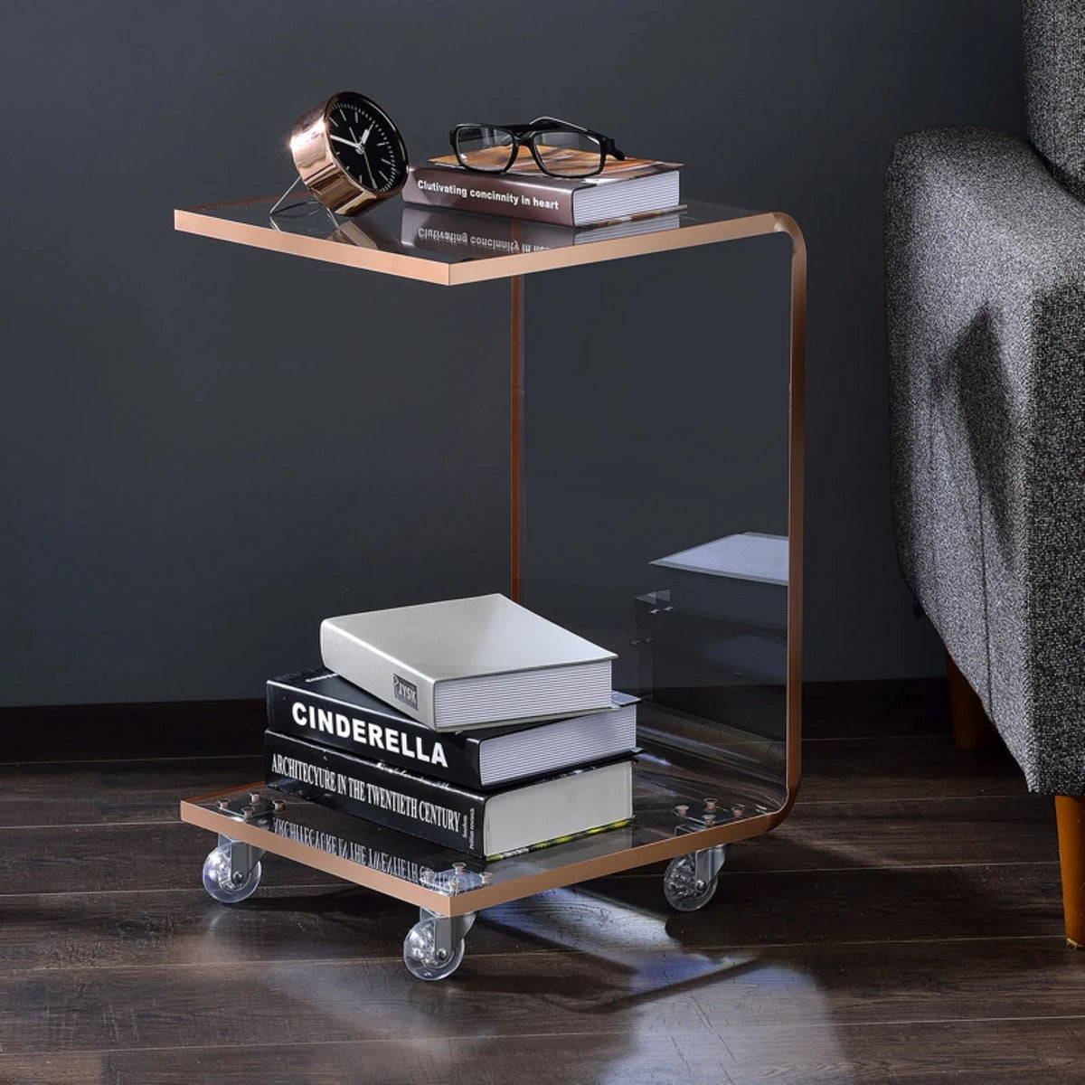 Clear Lucite and Acrylic Accent Table F76487