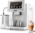 White Espresso Coffee Machine with Grinder and Milk Frother Y89840