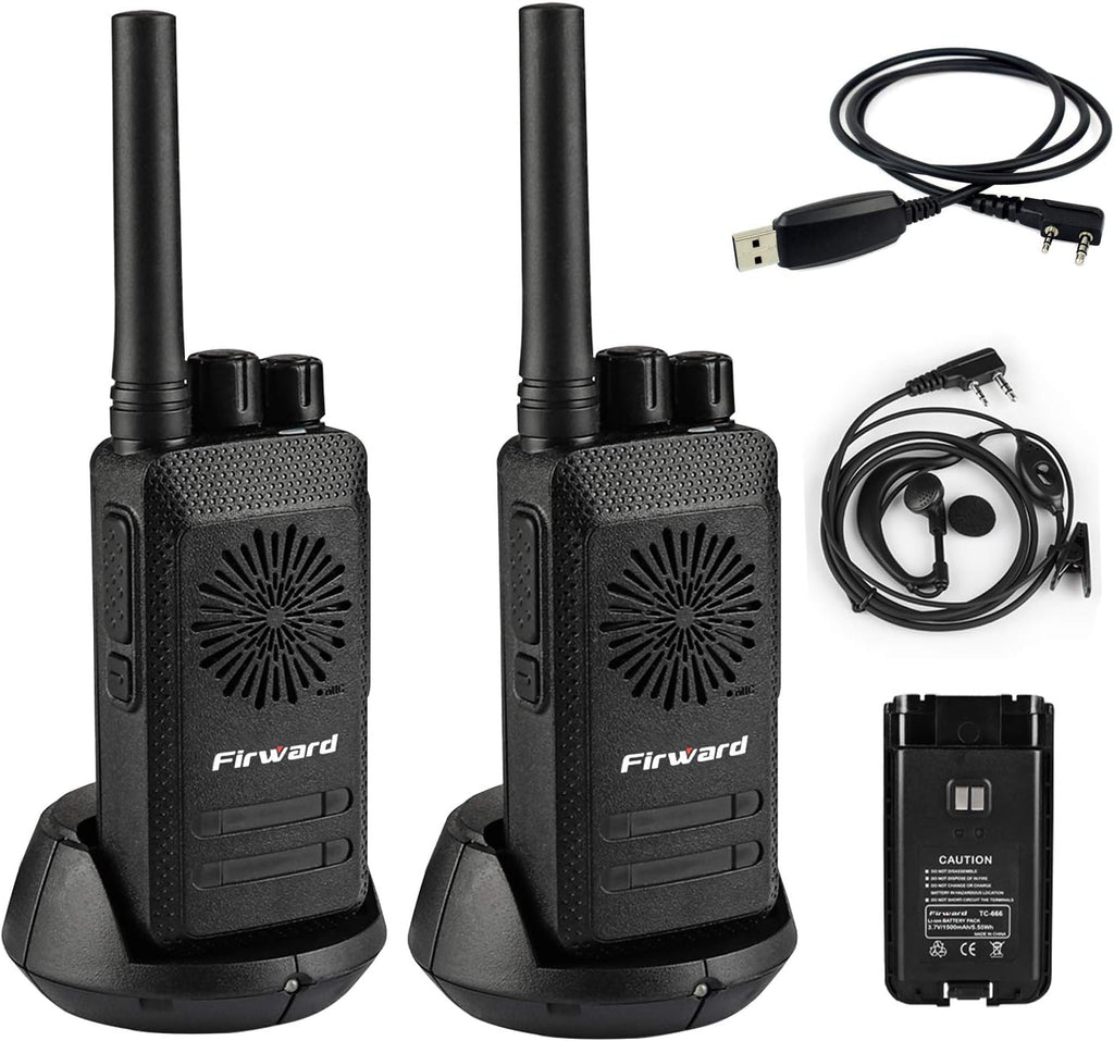 Rechargeable Walkie Talkies Two Way Radios 2 Pack with Programming Cable X422