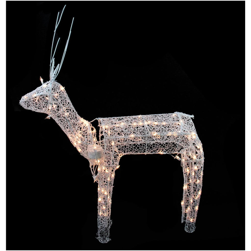 48x22 Glitter Animated Standing Reindeer Lighted Christmas Yard Decoration D13124