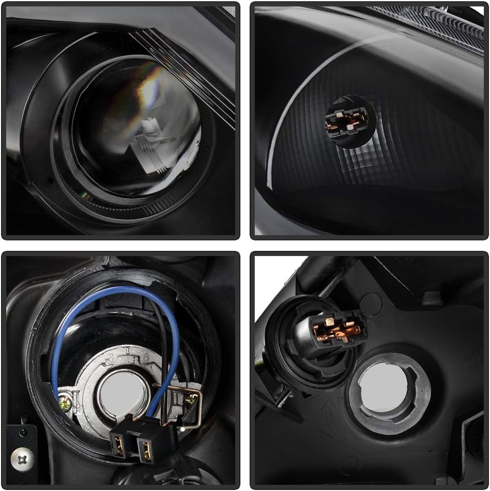 Black Smoke LED Tube Sequential Signal DRL Headlights G78356