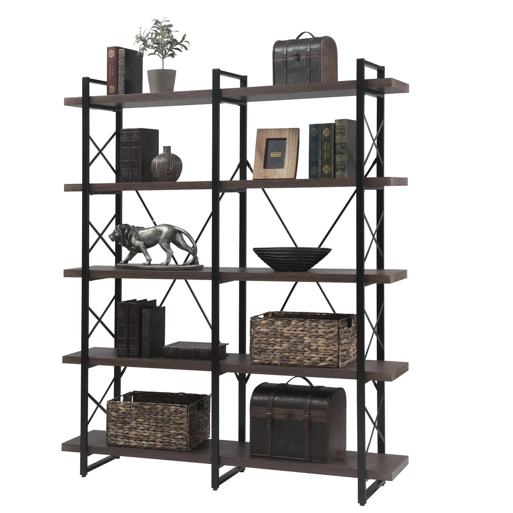 5 Tier Bookshelf with Metal Frame C334