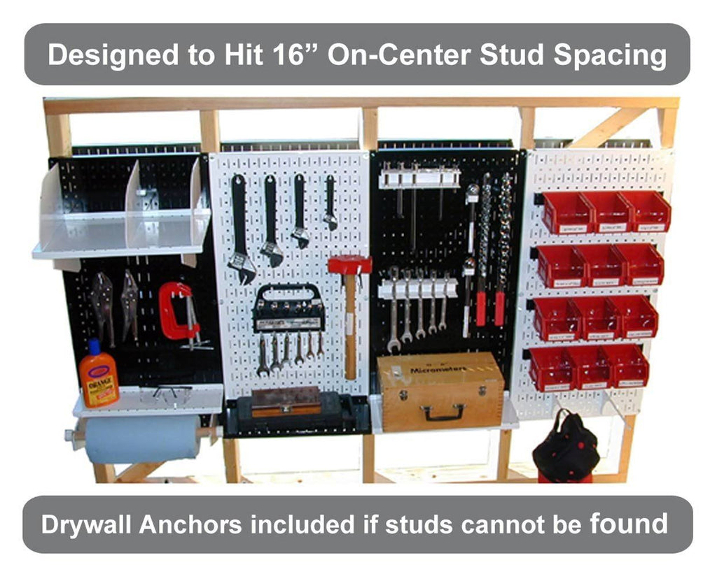 Red Metal Pegboard Tool Storage Kit with Blue Accessories C418