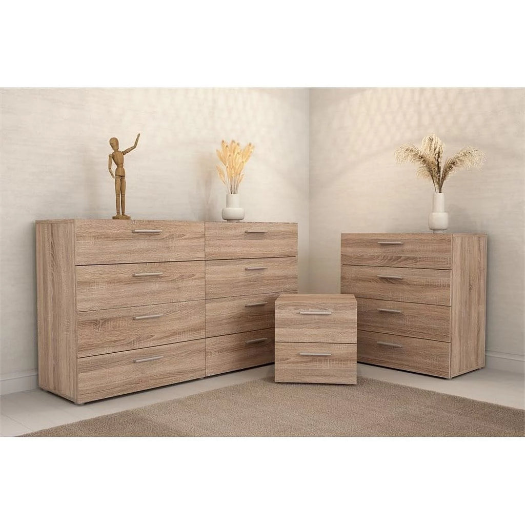 4 Piece Bedroom Set with 8 Drawer Dresser, 4 Drawer Chest, Two 2 Drawer Nightstands O750