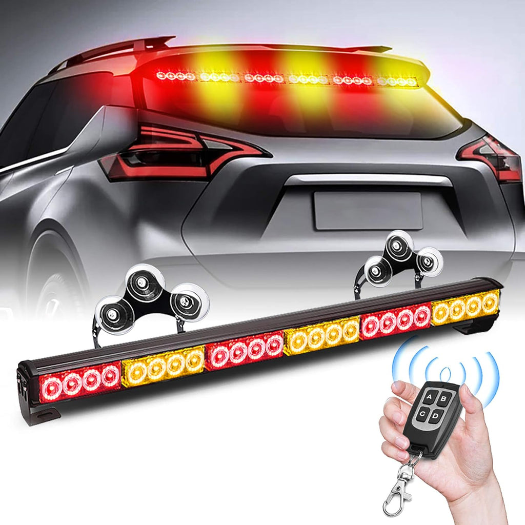 27 Inch 6 Panel Amber and White LED Strobe Light Bar Pack of 2 E6472